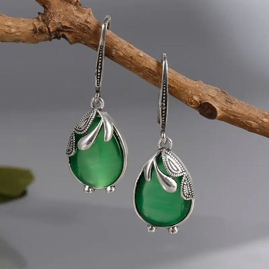 Elegant Jade Drop Earrings