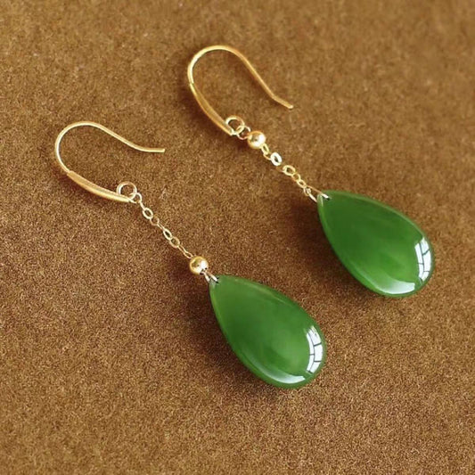 Elegant Jade Drop Earrings