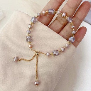 Elegant Lavender Crystal Pearl