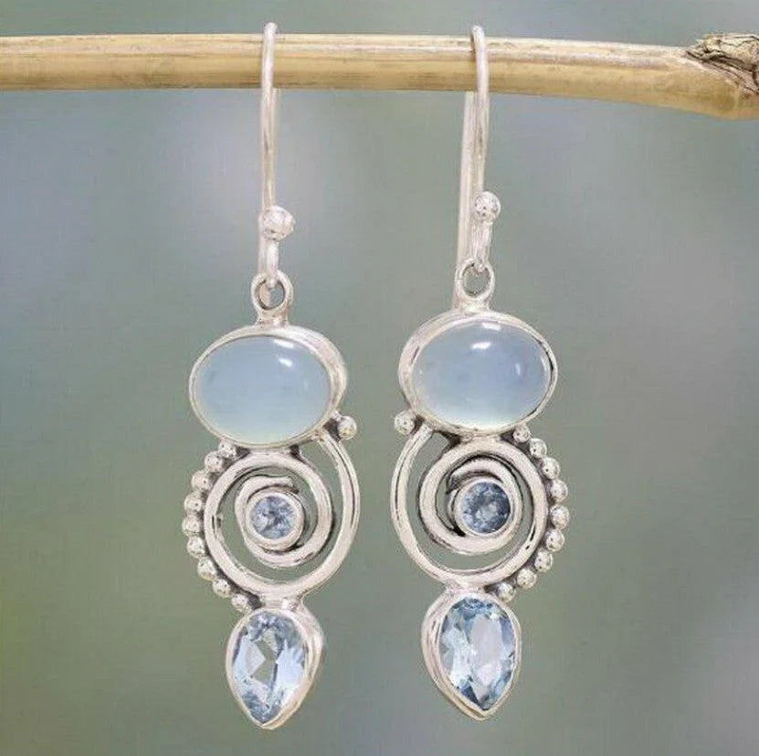 Elegant Moonstone Blue Topaz