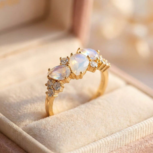 Elegant Moonstone Crystal Ring