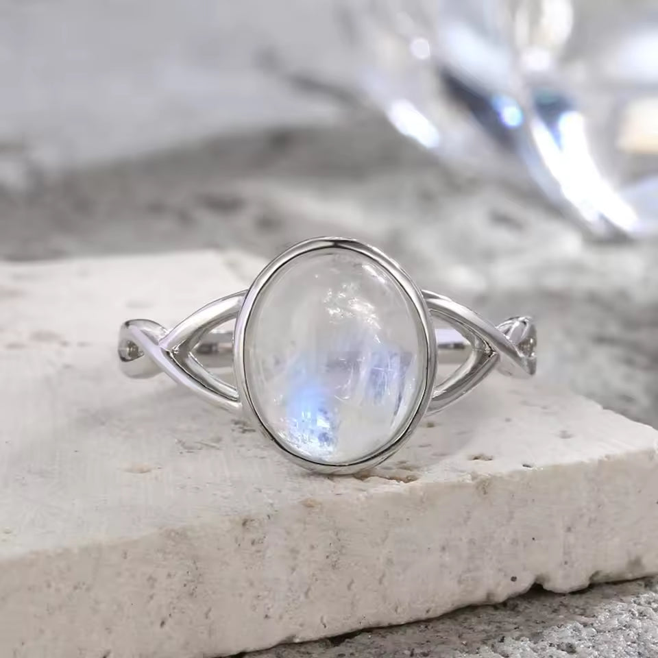 Elegant Moonstone Eye Ring