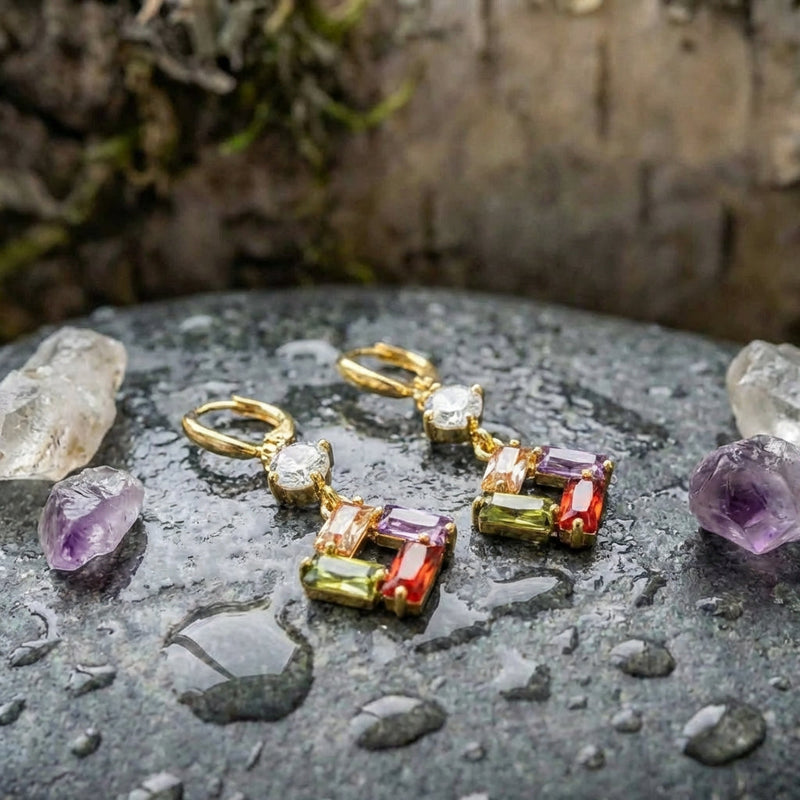 Elegant Multicolor Stone Earrings