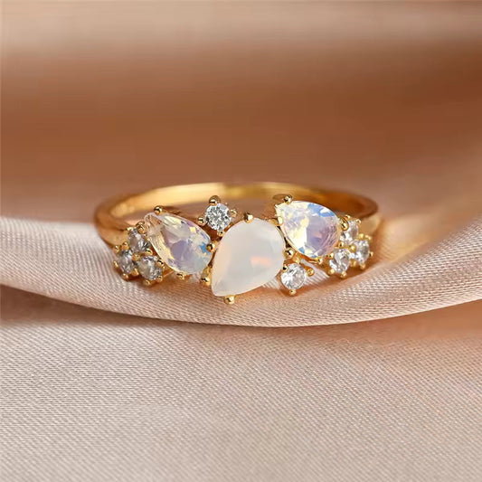 Elegant Opal Diamond Ring