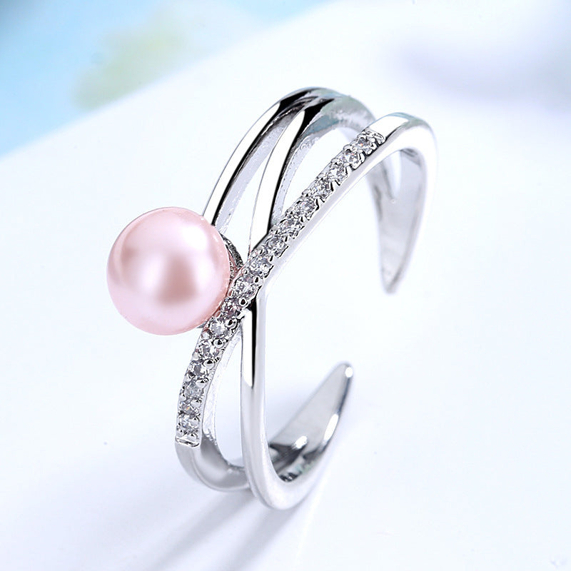 Elegant Pink Pearl Ring