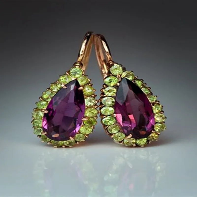 Elegant Purple Zircon Earrings