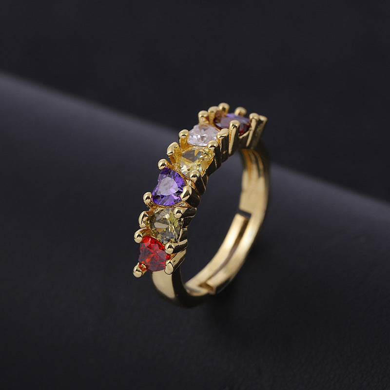 Elegant Rainbow Crystal Ring