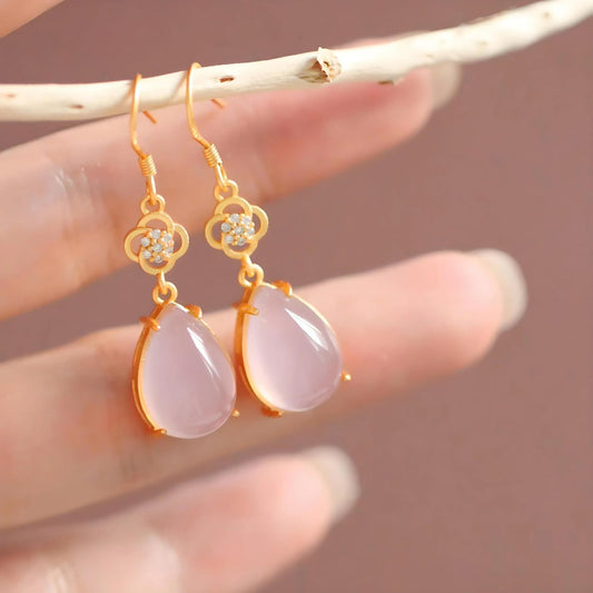 Elegant Rose Quartz Earrings