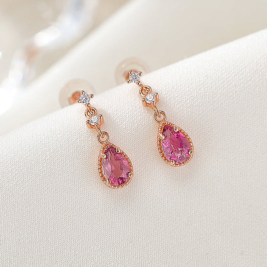 Elegant Ruby Drop Earrings