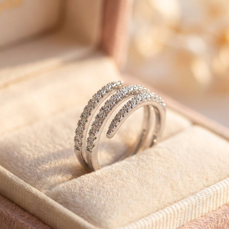 Elegant Shiny Cubic Zircon Ring