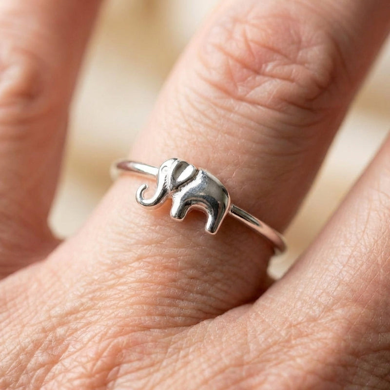 Silver Elephant Ring