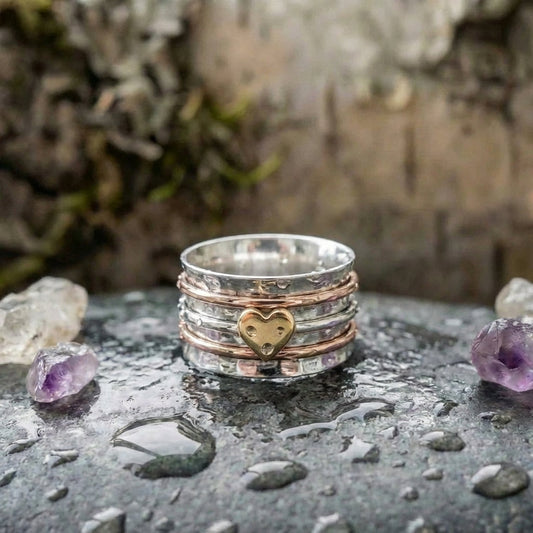 Elegant Spinner Heart Ring