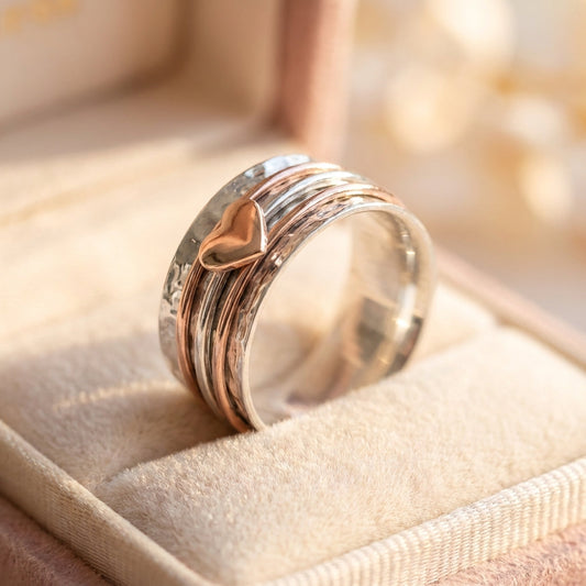 Elegant Spinner Heart Ring