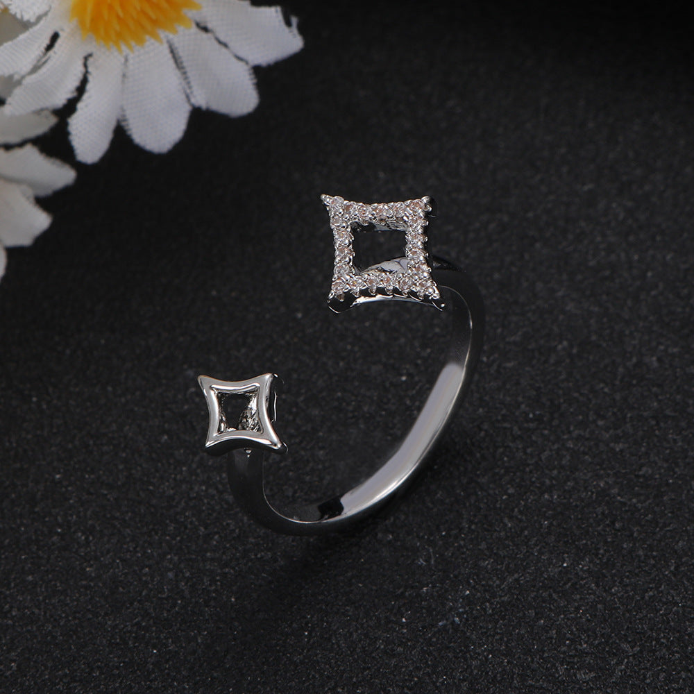 Elegant Square Crystal Ring