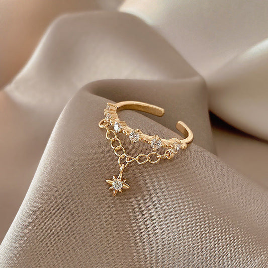 Elegant Star Chain Ring