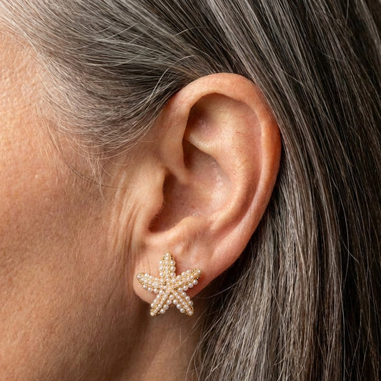 Starfish Pearl Earrings