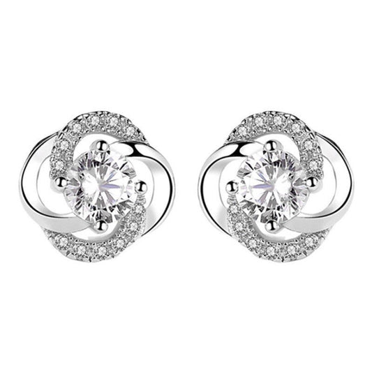 Elegant Swirl Knot Crystal Stud
