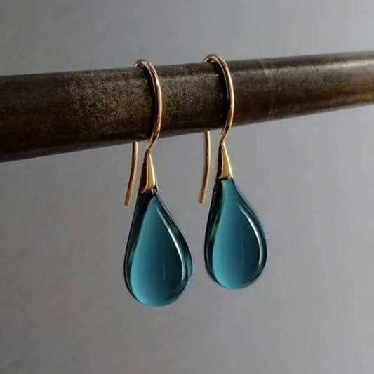 Elegant Teal Drop Earrings