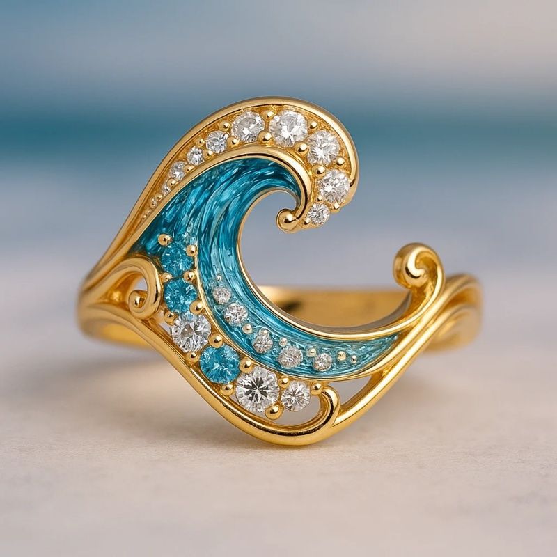 Elegant Topaz Gold Ring