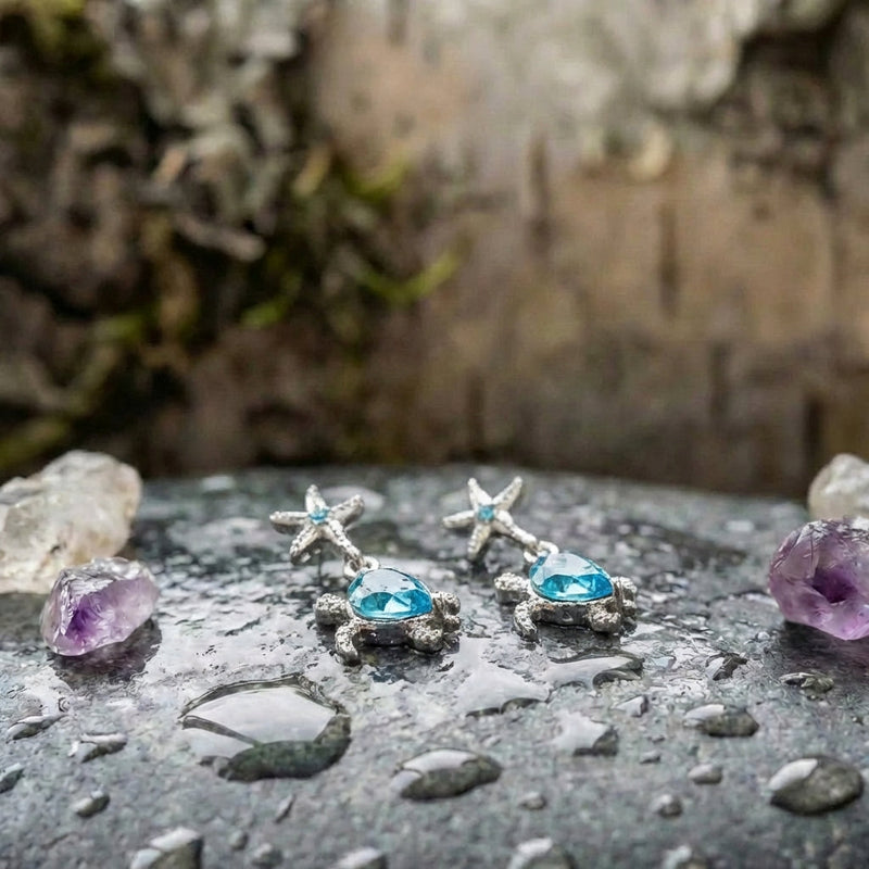 Elegant Turtle Topaz Earrings