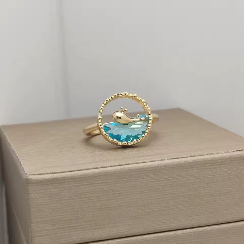 Elegant Whale Topaz Ring