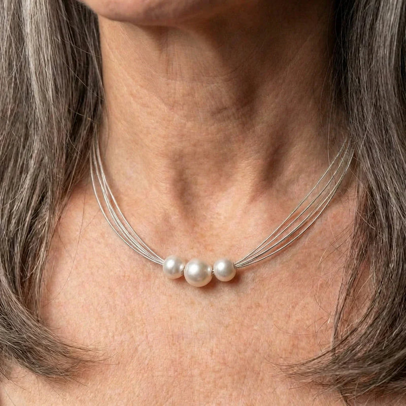 White Pearl Layered Necklace