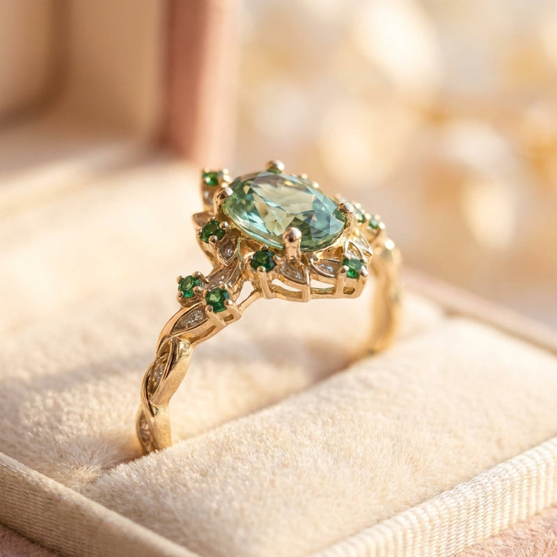 Elegant Zircon Flower Ring