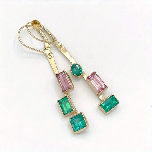 Emerald Amethyst Earrings