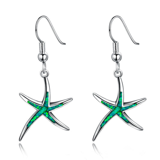 Emerald Starfish Earrings