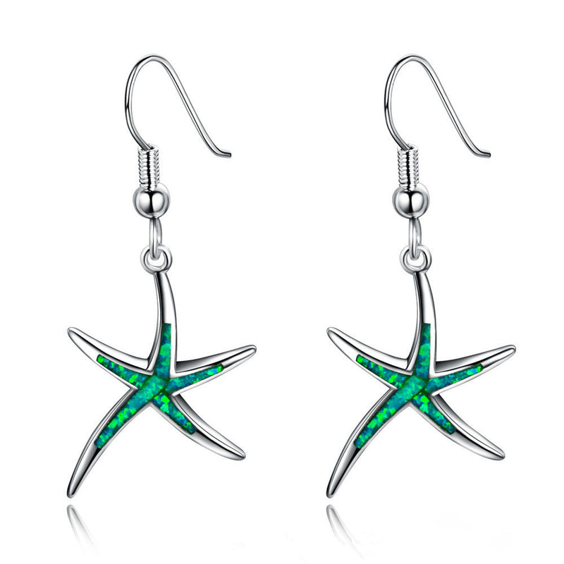 Emerald Starfish Earrings