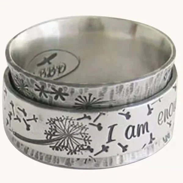 Engraved Dandelion Spinner Ring