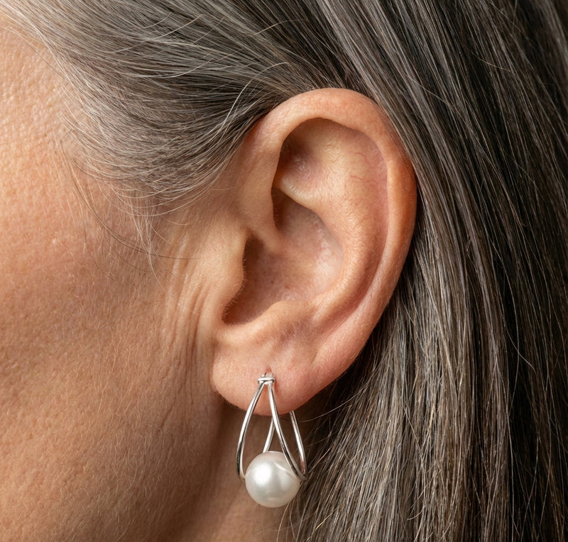Exquisite Pearl Silver Earrings
