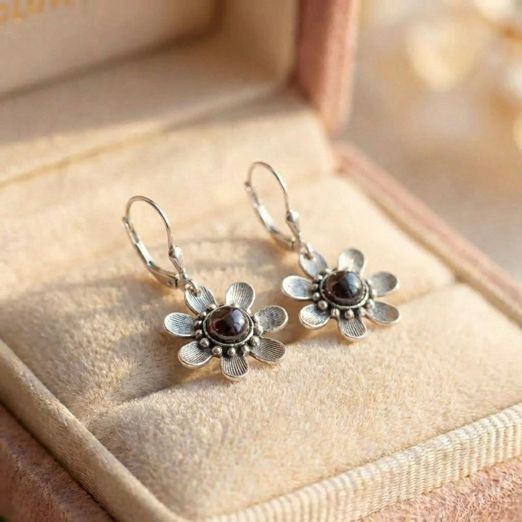 Vintage Flower Dangle Earrings