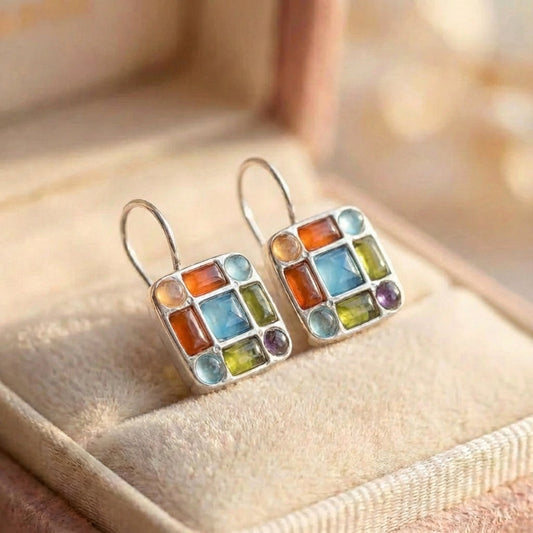 Vintage Multicolor Stone Earrings