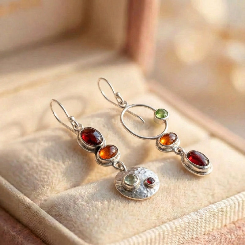 Vintage Garnet Dangle Earrings