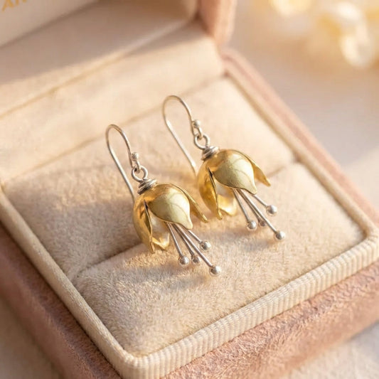 Vintage Flower Drop Earrings