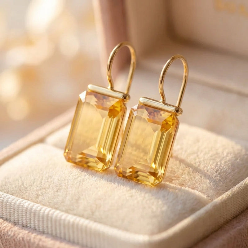 Vintage Citrine Dangle Earrings