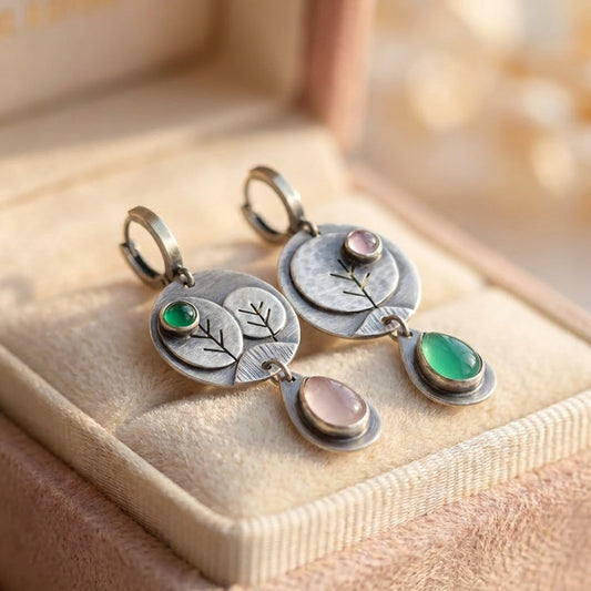 Handmade Tree Agate Earrings