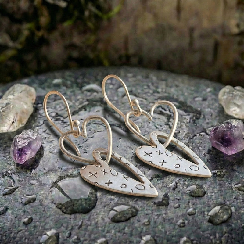Handmade Heart Dangle Earrings