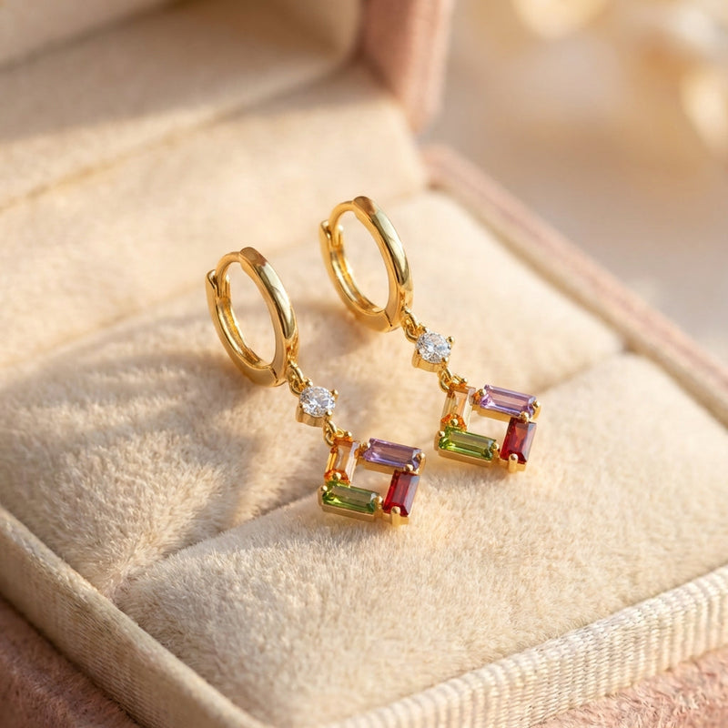 Elegant Multicolor Stone Earrings