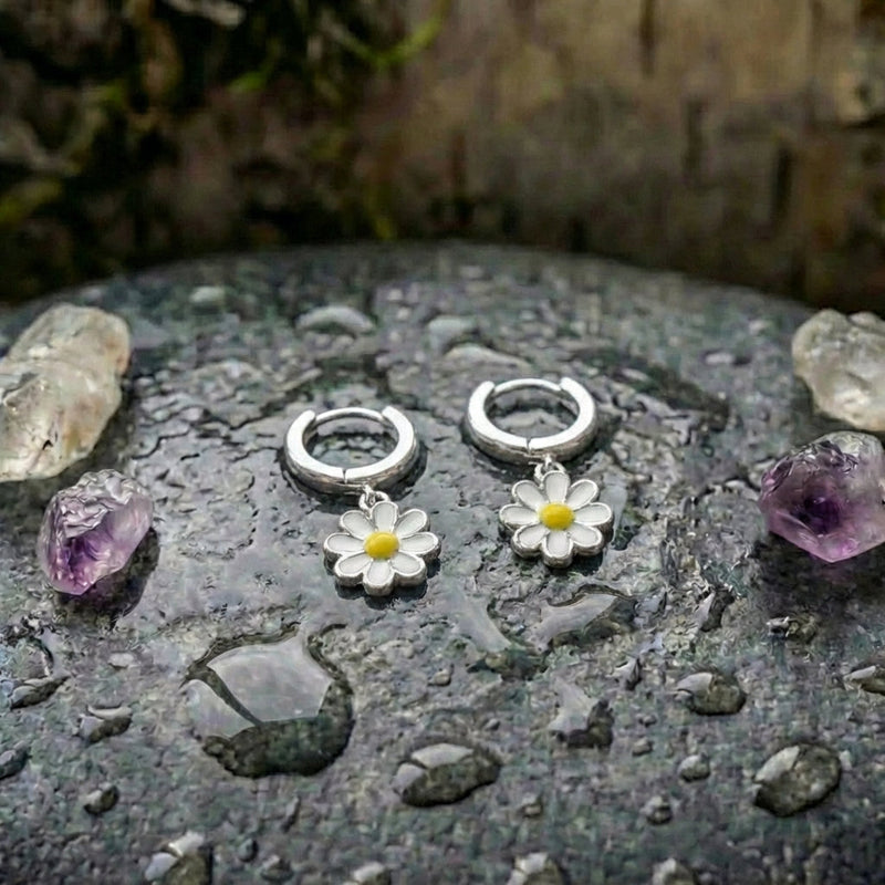 Elegant Daisy Pendant Earrings