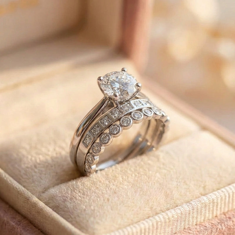 Elegant Crystal Ring Set