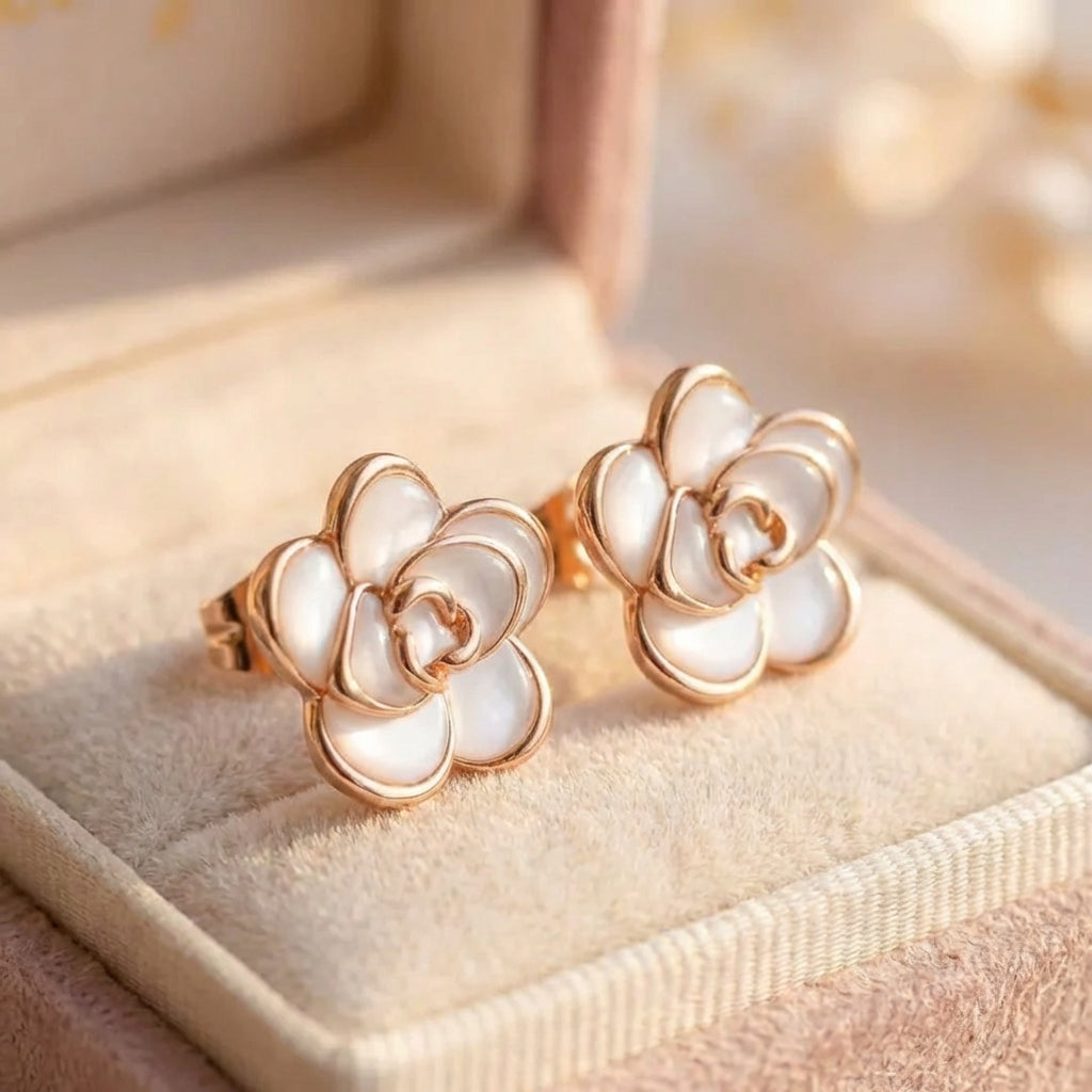 Classic Camellia Flower Earrings