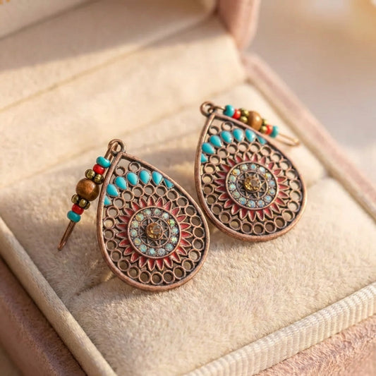 Vintage Handmade Bohemian Colorful Drop Earrings