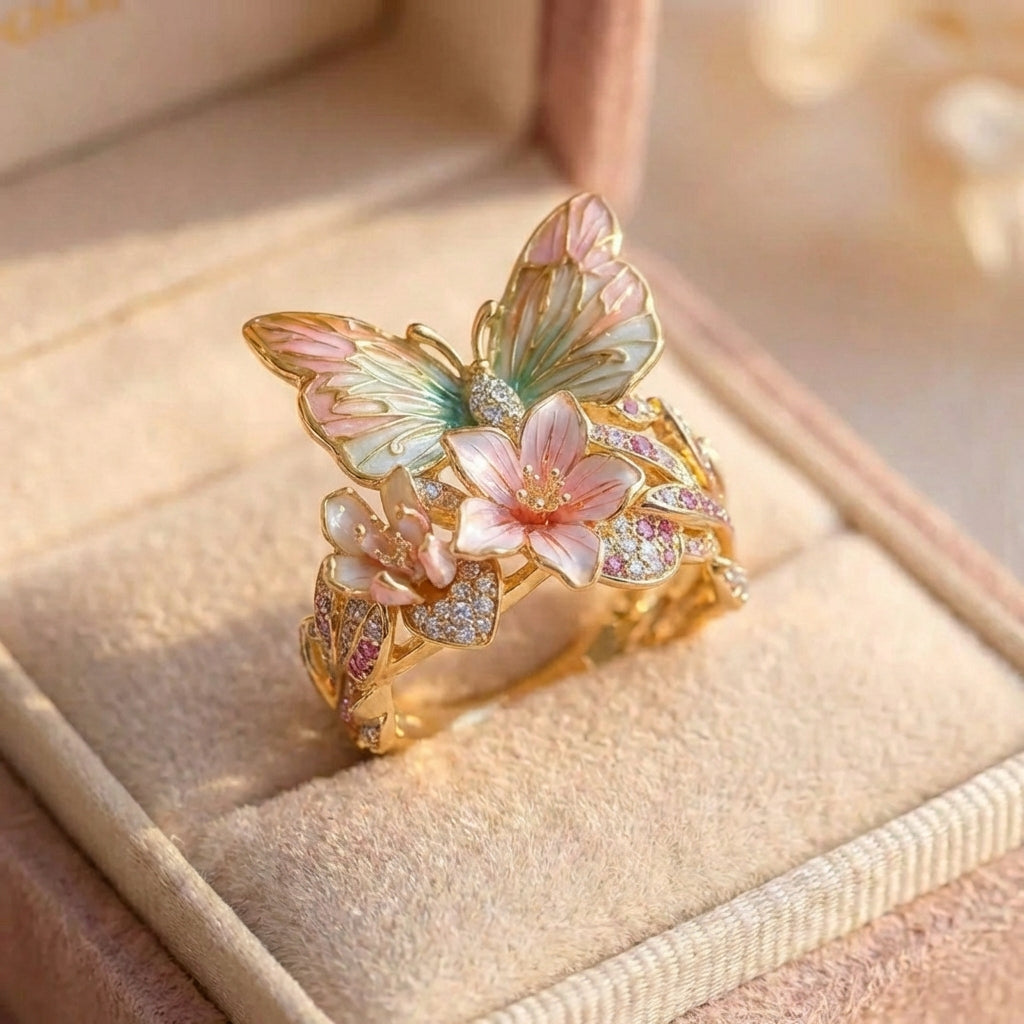 Vintage Golden Brimhaven Floral Ring