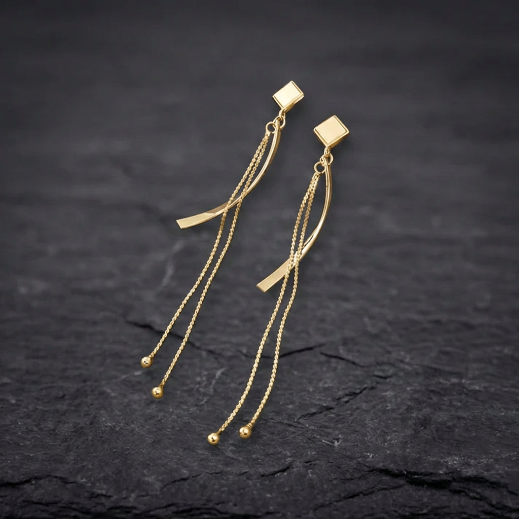 White Opal Pendant Earrings In Gold