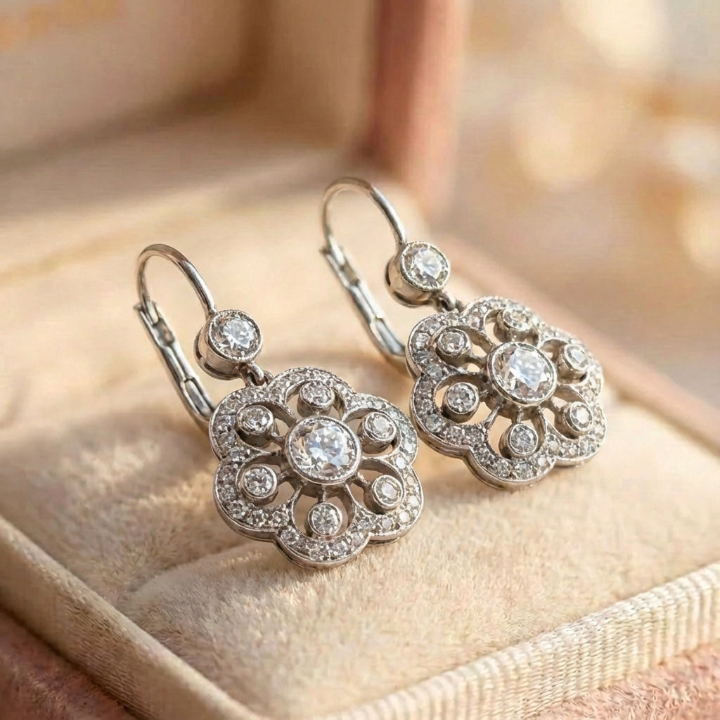 Vintage Crystal Mandala Earrings