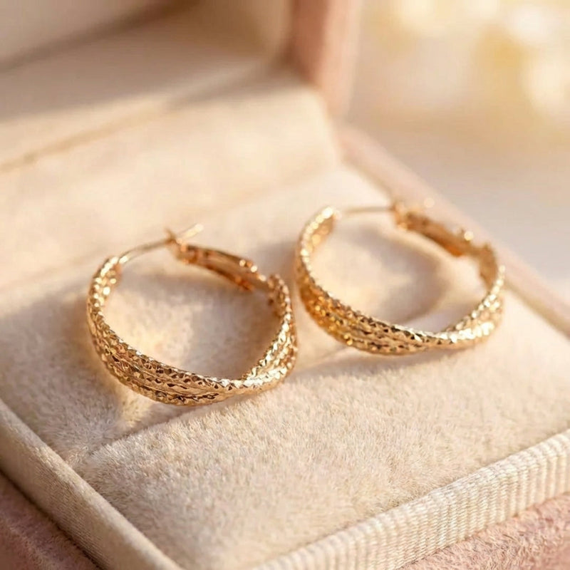 Vintage Classical Cross Round Earrings
