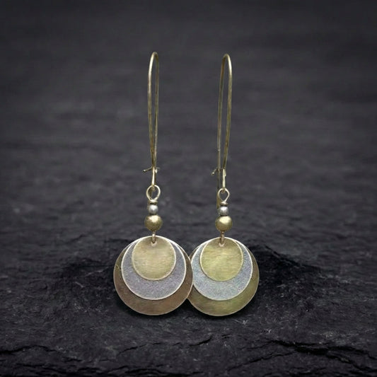 Vintage Gold Silver Color Dangle Earrings