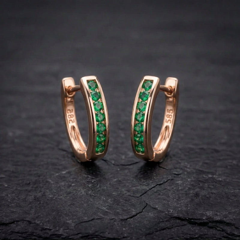 Emerald Diamond Earrings In Gold